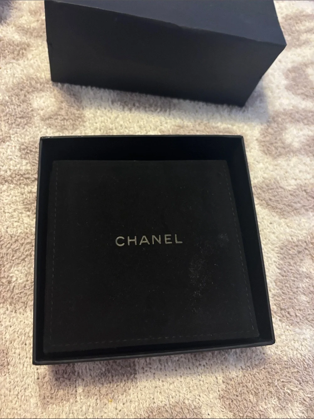 Chanel double logo rhinestone earrings